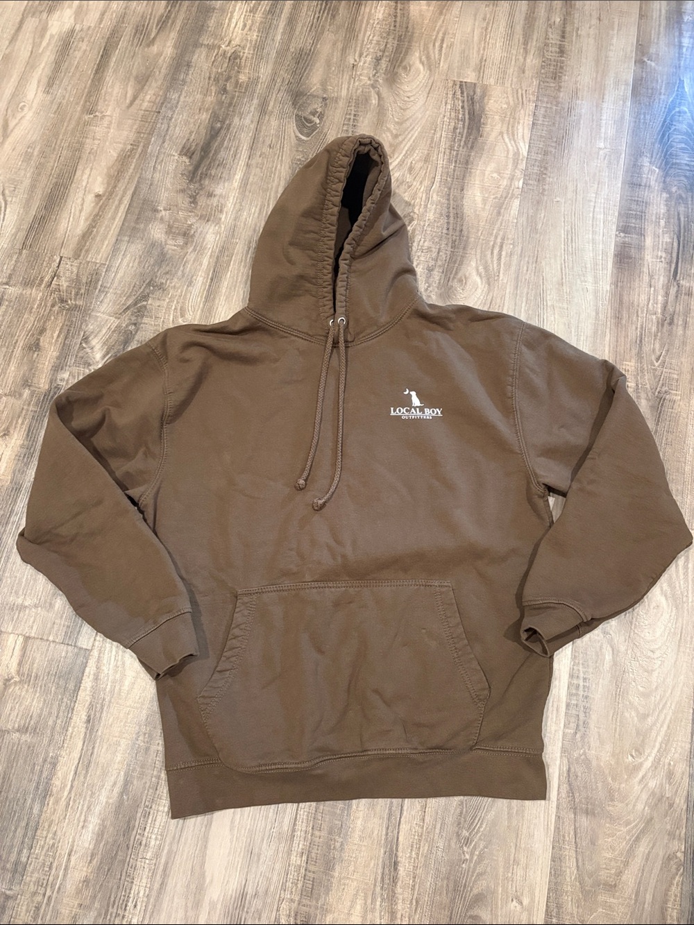 Local Boy Outfitters Brown Pullover Hoodie - Men's Hooded Sweatshirt Size Small